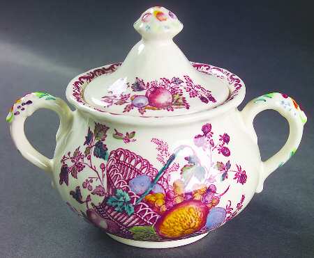Fruit Basket Sugar Bowl & Lid