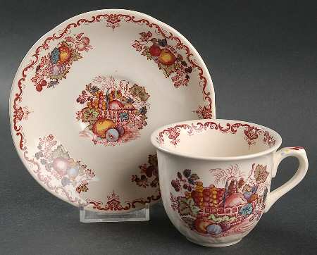 Fruit Basket Flat Cup & Saucer Set