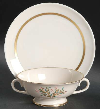 Fremont (No Trim) Footed Cream Soup Bowl & Saucer Set