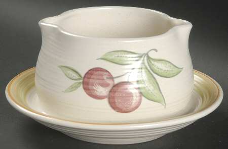 Fruit (Large Fruit) Gravy Boat with Attached Underplate