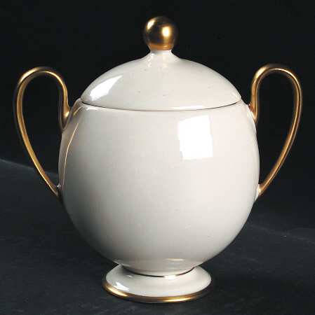 Gold Band (301 Merced Rim) Sugar Bowl & Lid