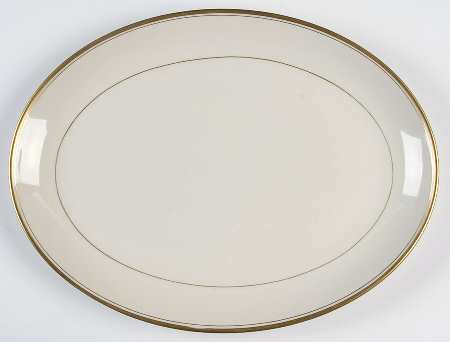 Gold Band (301 Merced Rim) 12" Oval Serving Platter