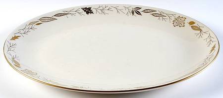 Gold Leaves 16" Oval Serving Platter