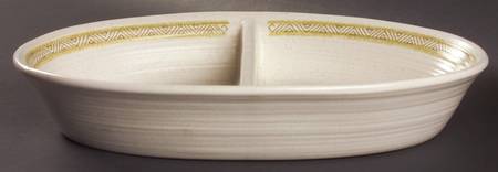 Hacienda Green 11" Oval Divided Vegetable Bowl