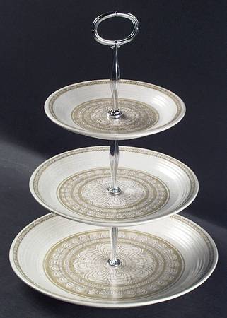 Hacienda Green 13 7/8"-14 1/4" 3-Tiered Serving Tray(DP,SP,BB) HC
