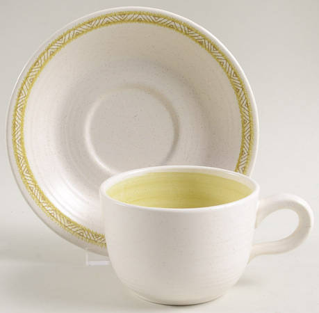 Hacienda Green Flat Cup & Saucer Set