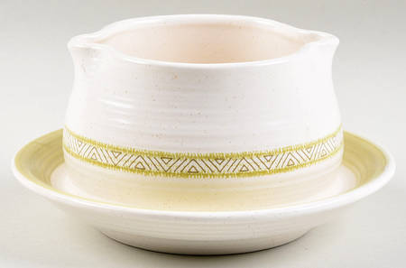 Hacienda Green Round Gravy Boat/Attached Underplate