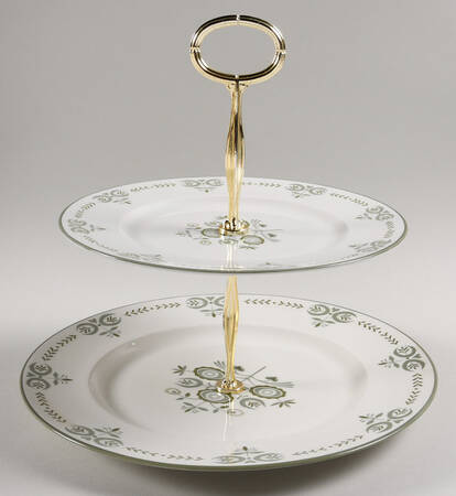Heritage 6 5/8"-10"  2 Tiered Serving Tray (Dp, Sp) HC