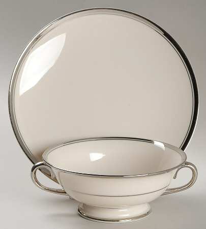 Huntington Footed Cream Soup Bowl & Saucer Set