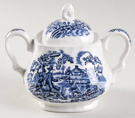 Hunter Blue Sugar Bowl & Lid