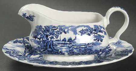 Hunter Blue Gravy Boat & Underplate