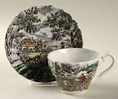 Hunter Multicolor Flat Cup & Saucer Set