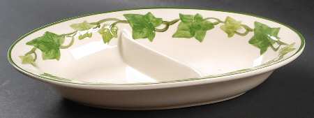 Ivy (American) 12" Oval Divided Vegetable Bowl
