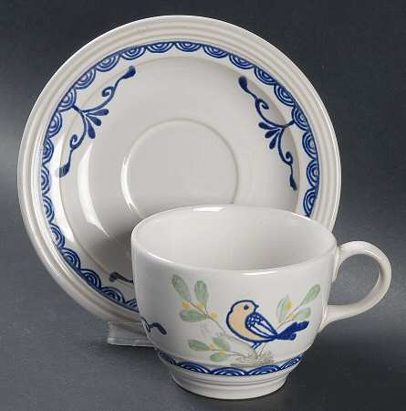 Love Bird Flat Cup & Saucer Set