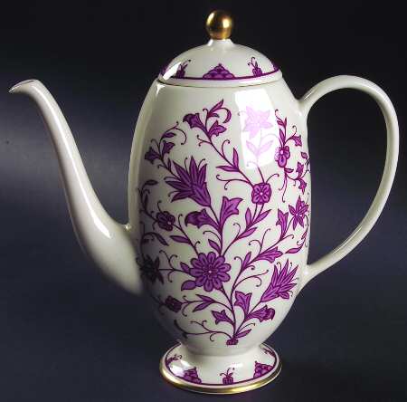 Lorraine Maroon Coffee Pot & Lid
