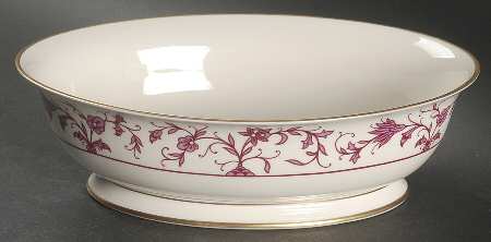 Lorraine Maroon 9" Oval Vegetable Bowl