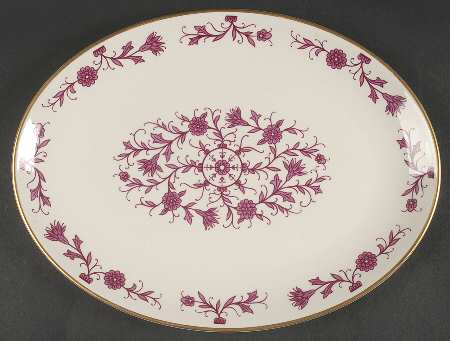 Lorraine Maroon 12" Oval Serving Platter