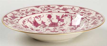 Lorraine Maroon Rim Fruit/Dessert (Sauce) Bowl