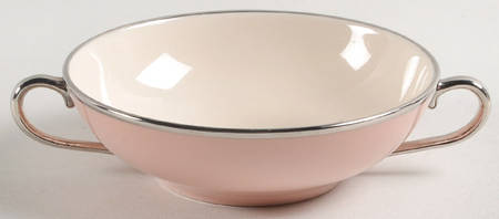 Magnolia (Platinum Trim) Flat Cream Soup Bowl