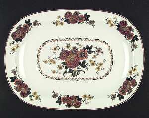 Mandalay (Rust & Yellow Floral) 14" Oval Serving Platter