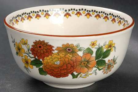 Mandalay (Rust & Yellow Floral) Open Sugar Bowl