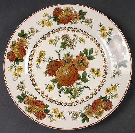 Mandalay (Rust & Yellow Floral) Salad Plate