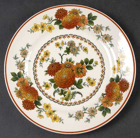 Mandalay (Rust & Yellow Floral) Bread & Butter Plate