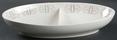 Merry Go Round 11" Oval Divided Vegetable Bowl