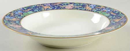 Menagerie Blue Large Rim Soup Bowl
