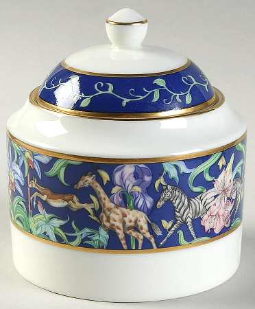 Menagerie Blue Sugar Bowl & Lid