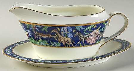 Menagerie Blue Gravy Boat & Underplate