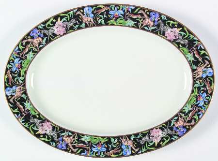 Menagerie Black 14" Oval Serving Platter