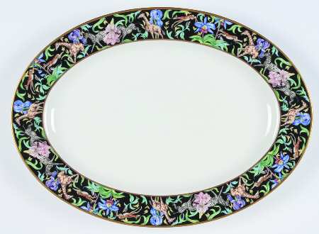 Menagerie Black 16" Oval Serving Platter