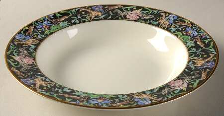 Menagerie Black Large Rim Soup Bowl