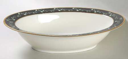 Menagerie Black 10" Oval Vegetable Bowl