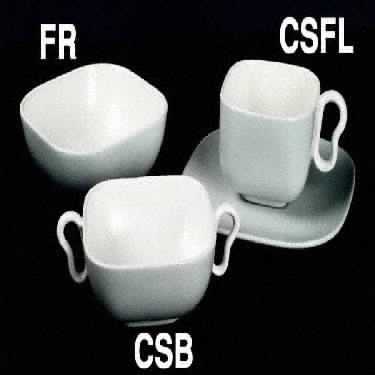 Metropolitan Gray Flat Cup & Saucer Set