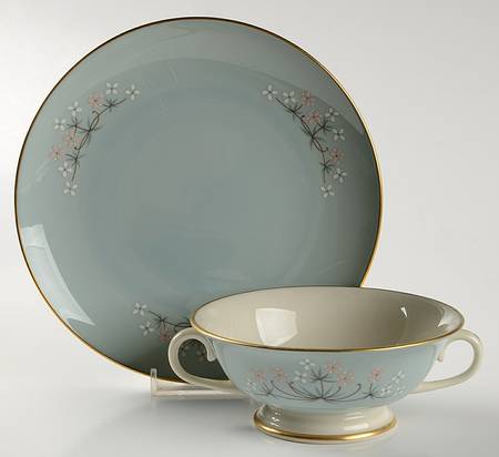 Montecito (Fine China) Footed Cream Soup Bowl & Saucer Set