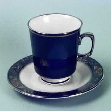Nouvelle Ebony Footed Cup & Saucer Set