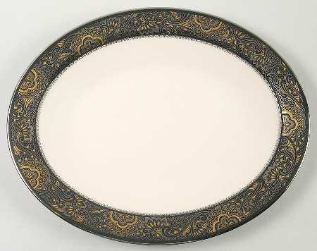 Nouvelle Ebony 13" Oval Serving Platter
