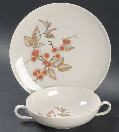 Palo Alto Flat Cream Soup Bowl & Dessert Plate/Saucer Set