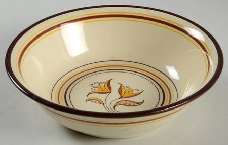 Padua Creme Brown 8" Round Vegetable Bowl