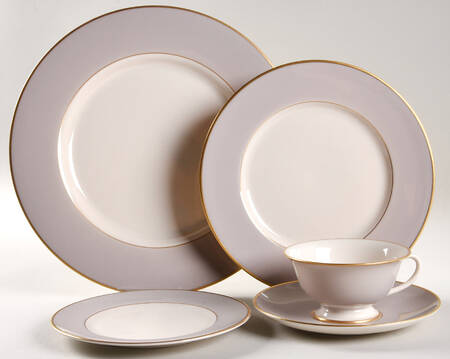 Palomar Grey (Gold Trim) 5 Piece Place Setting
