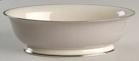 Palomar Grey (Platinum Trim) 9" Oval Vegetable Bowl