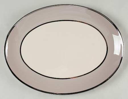 Palomar Grey (Platinum Trim) 12" Oval Serving Platter