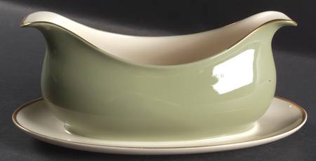 Palomar Jasper (Light Green) Gravy Boat with Attached Underplate