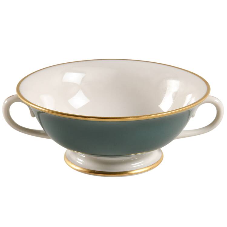 Palomar Jade (Dark Green) Footed Cream Soup Bowl