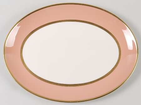 Palomar Cameo Pink (Gold Trim) 12" Oval Serving Platter