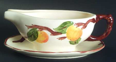 Peach Tree Gravy Boat with Attached Underplate