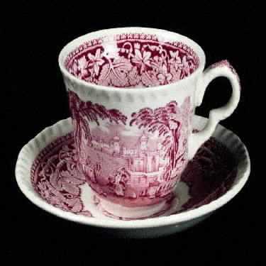Pink Vista Flat Cup & Saucer Set