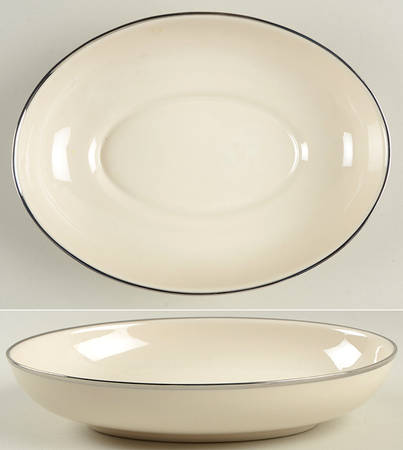 Platinum Band 8" Oval Vegetable Bowl
